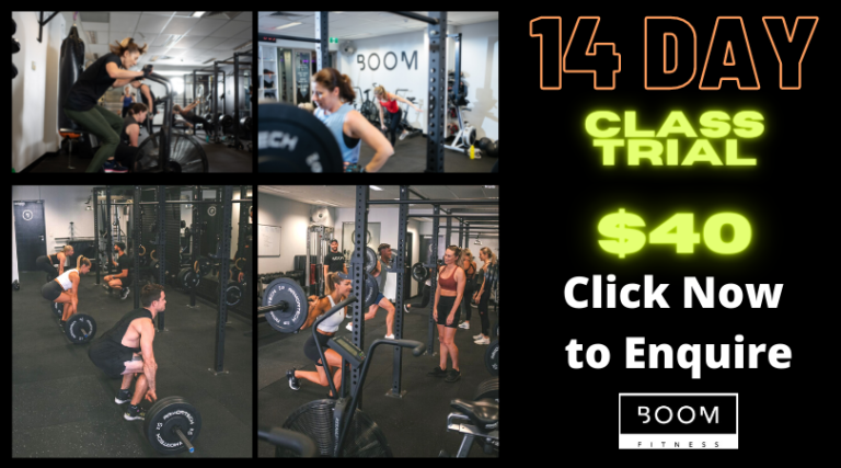 Get your 14 day free trial at Boom Fitness